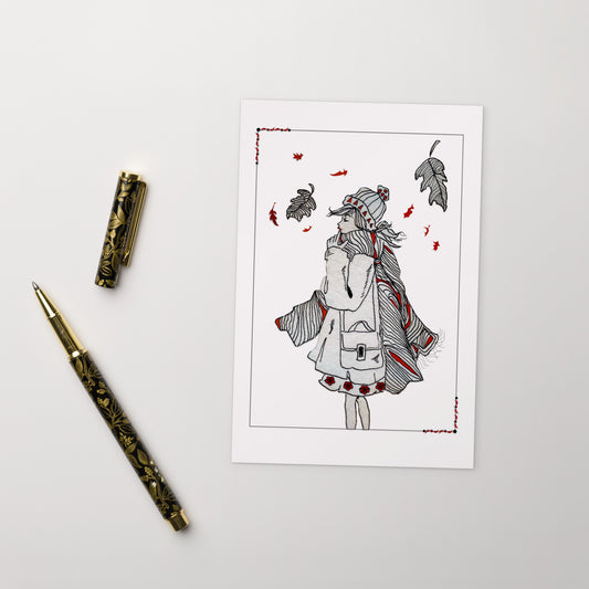 Autumn Girl - Standard Postcard