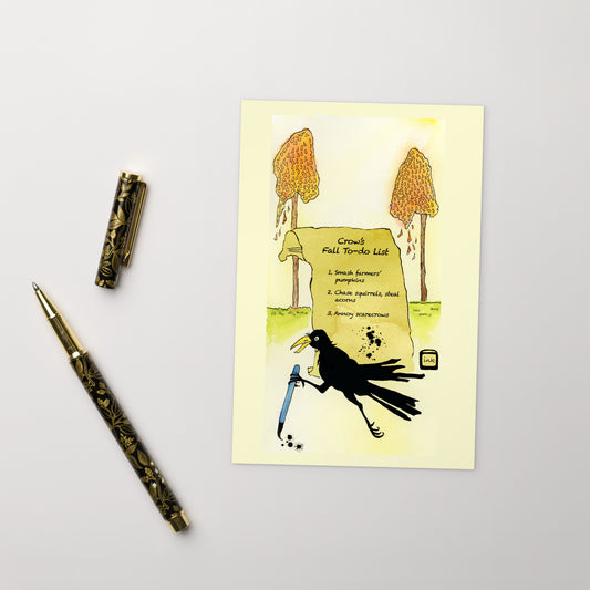Crow To Do List - Standard Postcard